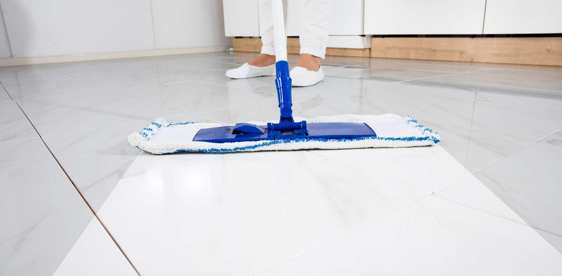 mop cleaning kitchen tiles floor