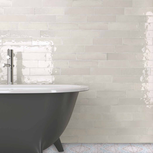 Laurel White Brick Tile 7.5x30cm-Ceramic wall tile-Estudio Ceramico-tile.co.uk