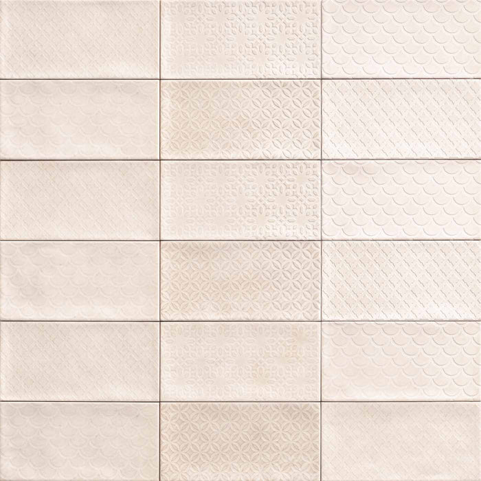 Sample 10x20cm Jenson White Decor tile-sample-sample-tile.co.uk