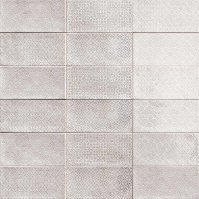 Jenson Grey Decor Brick tile 10x20cm-Brick style tiles-Mainzu Ceramica-tile.co.uk
