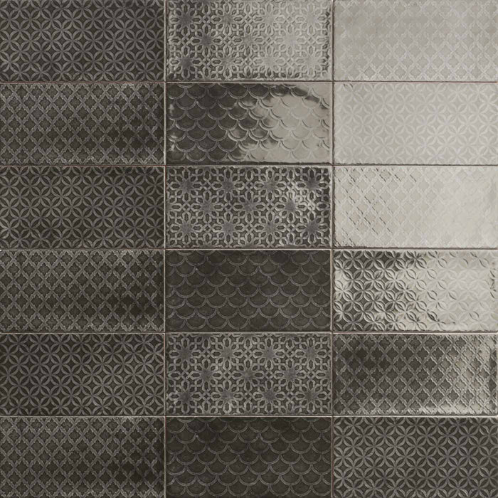 Sample 10x20cm Jenson Black Decor tile-sample-sample-tile.co.uk