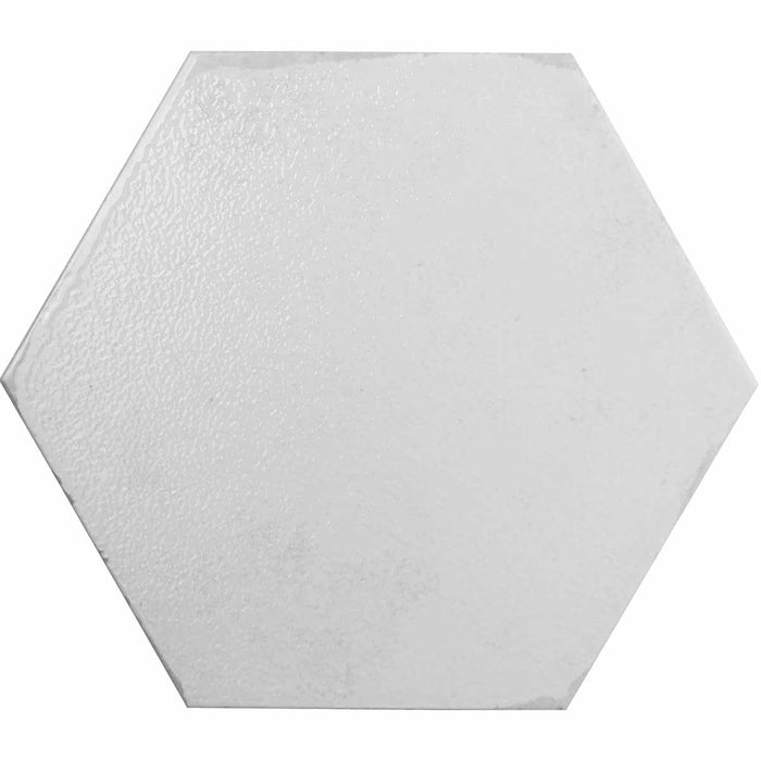 Sample 26.7x23.2cm Oken White Hexagon Porcelain Tile-sample-sample-tile.co.uk