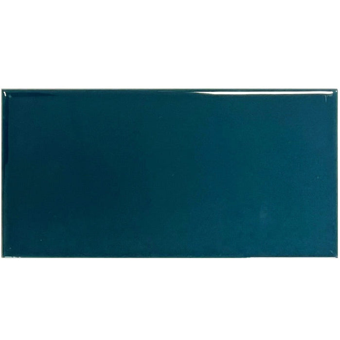 Sample 10x20cm Flat Gloss Atlantis Blue Brick Tile-sample-sample-tile.co.uk