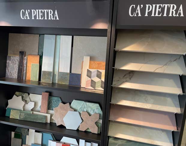 ca pietra tile sample stand