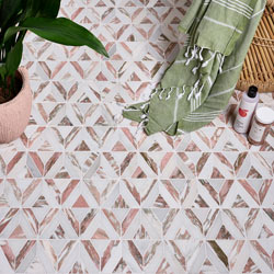 East Java Flamingo Temple Honed Marble Mosaic floor tile