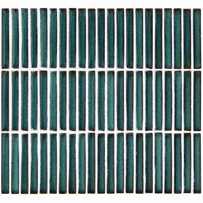 Bamboo Verdigris Gloss Mosaic 28.4x29.5cm-mosaic tile-Ca Pietra-tile.co.uk