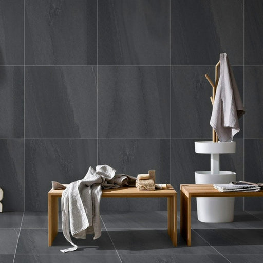 Shimmer Black tile 60x60cm-Porcelain tile-Tile Merchants-tile.co.uk