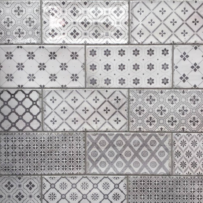 Sample 10x20cm Vita Nebbia Decor Brick Tile-sample-sample-tile.co.uk
