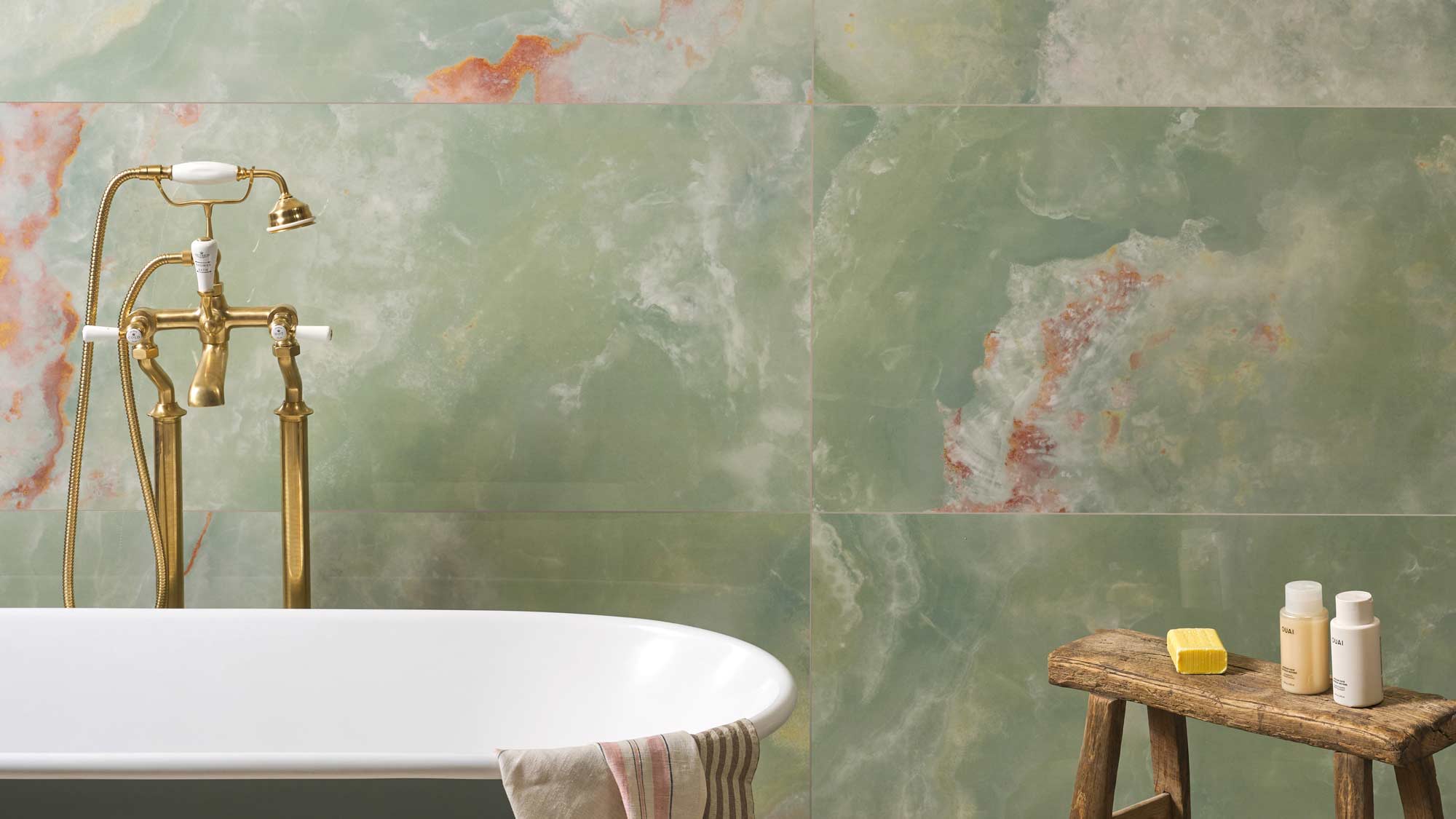 Image of California Jade tile 60x120cm - with a free standing bath