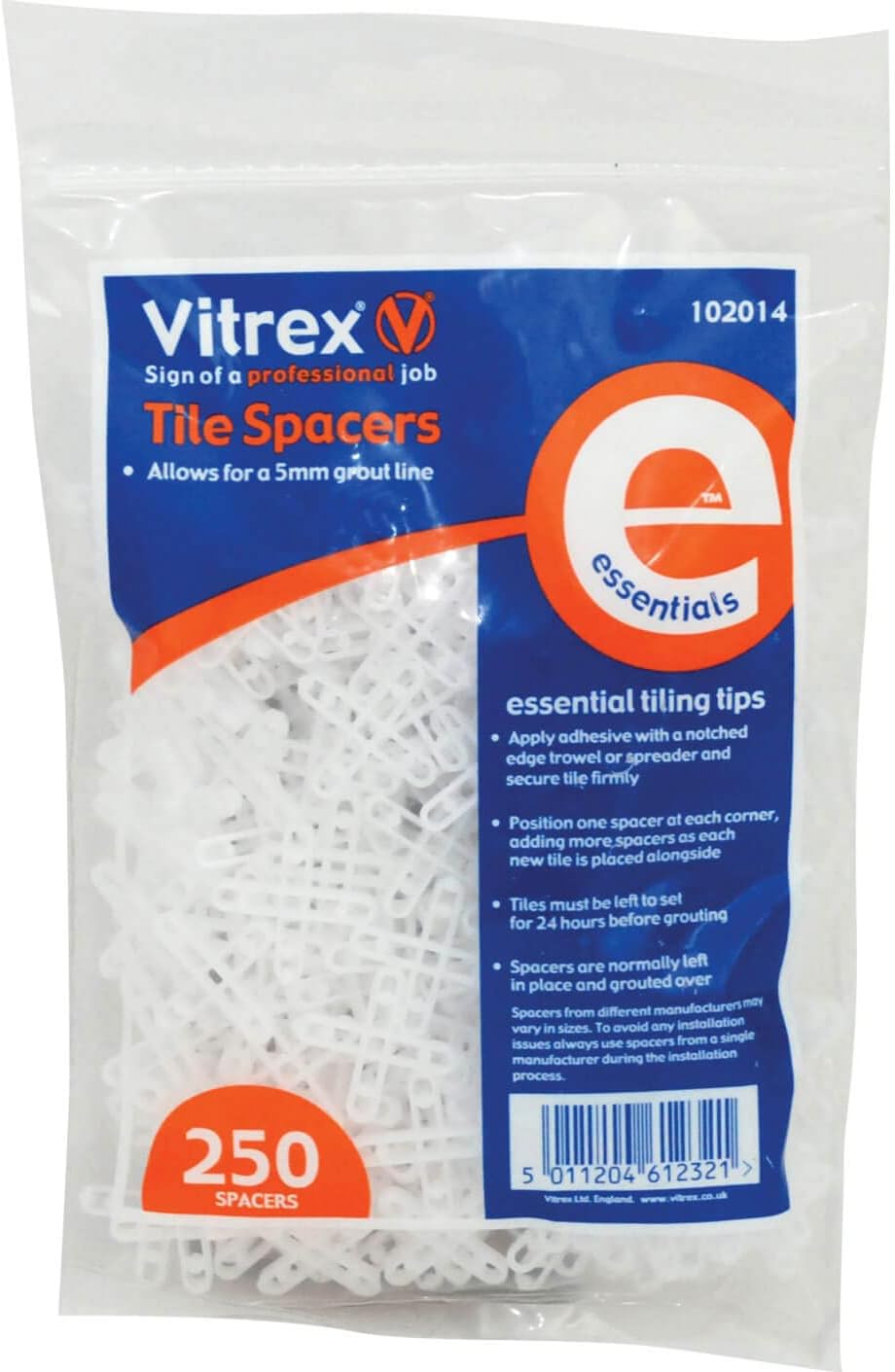 Image of Essential Floor Tile Spacers (4mm-7mm)-Spacer-Vitrex-Tile.co.uk