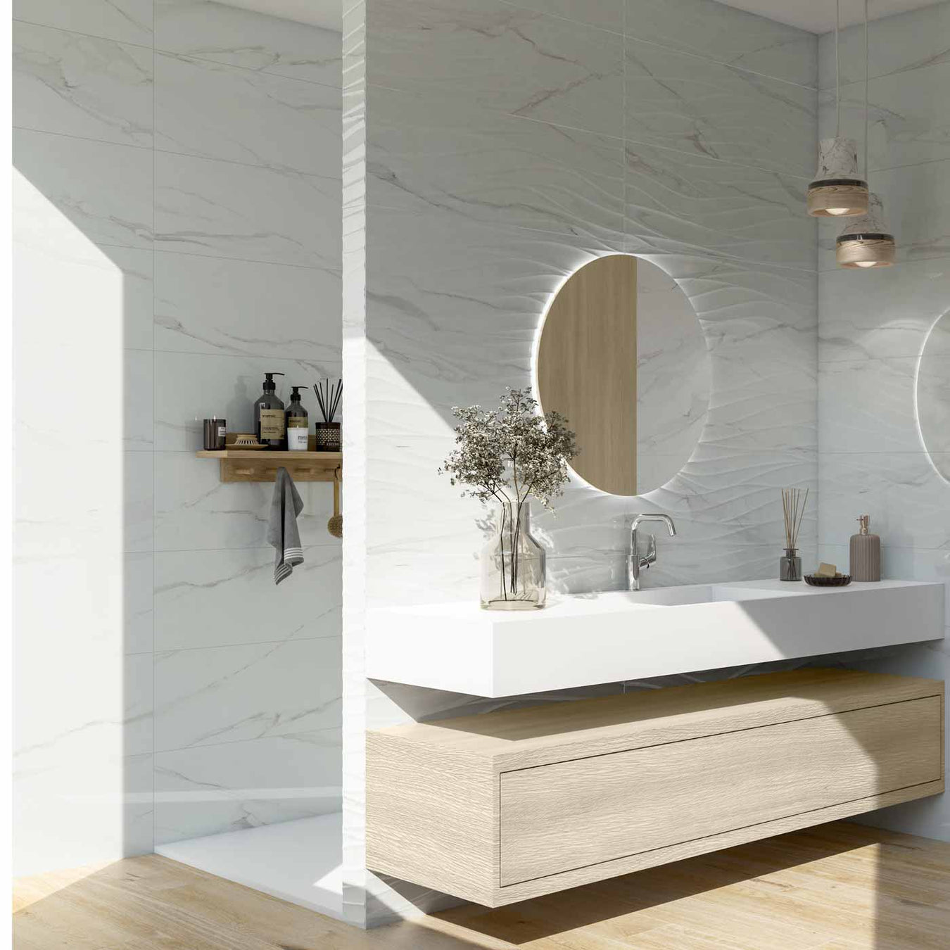 Lowery Calacatta White Polished tile 30x60cm-Porcelain tile-Pamesa ceramica-tile.co.uk