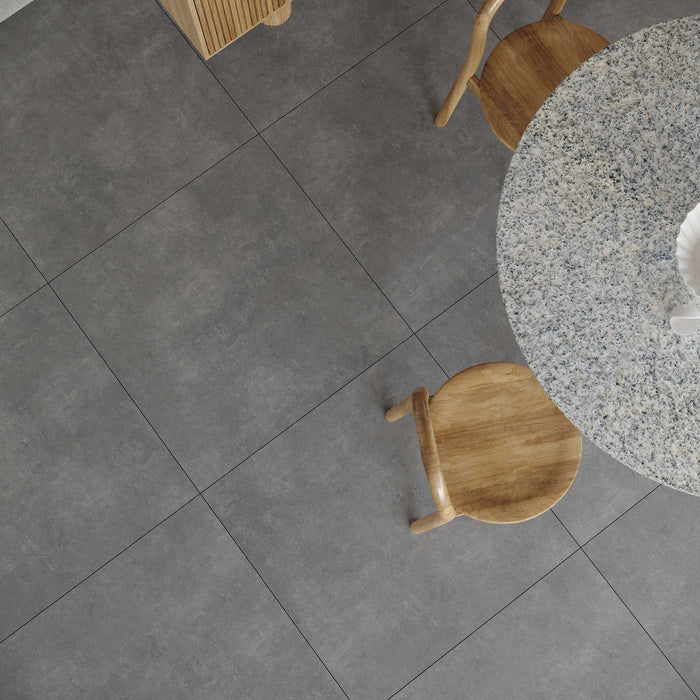 Motion Anthracite Porcelain tile 80x80cm-Large format-Tile Space-Tile.co.uk