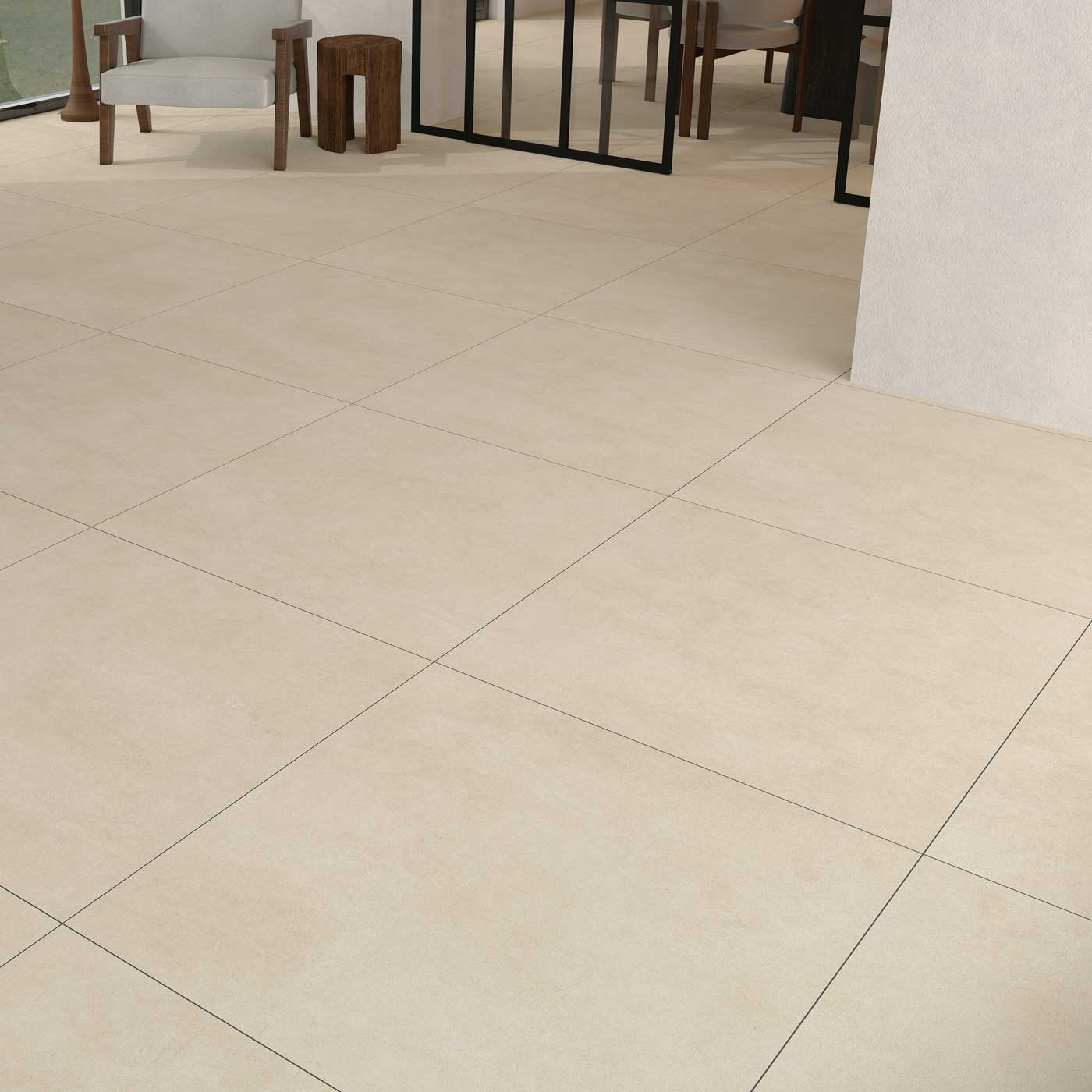 Image of Motion Ivory Porcelain tile 80x80cm-Large format-Tile Space-Tile.co.uk