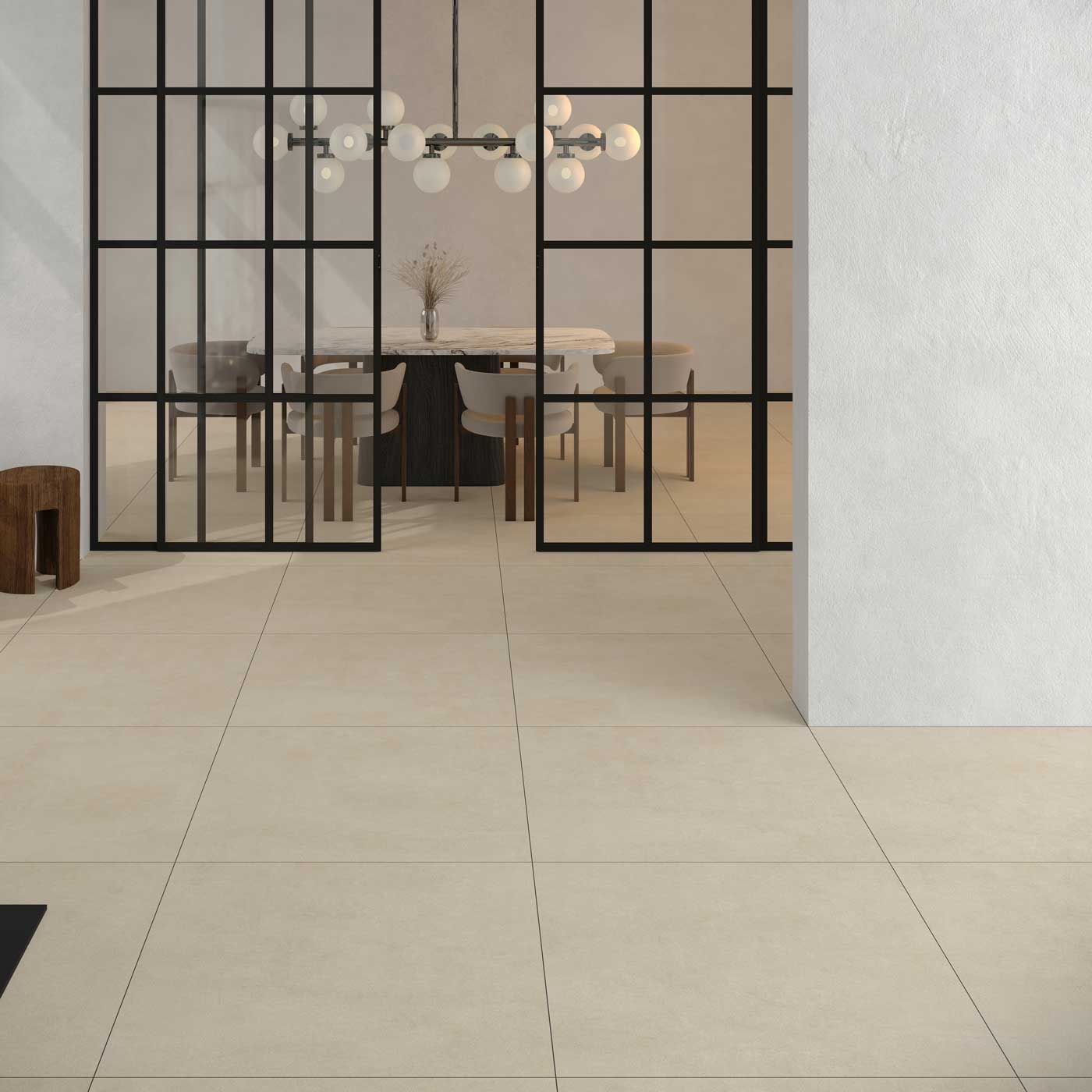 Image of Motion Ivory Porcelain tile 80x80cm-Large format-Tile Space-Tile.co.uk