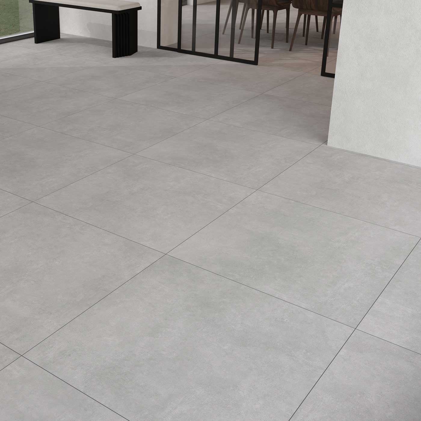 Image of Motion Silver Porcelain tile 80x80cm-Large format-Tile Space-Tile.co.uk