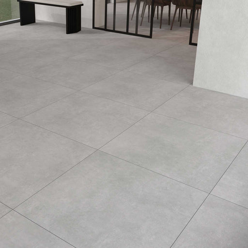 Motion Silver Porcelain tile 80x80cm-Large format-Tile Space-Tile.co.uk