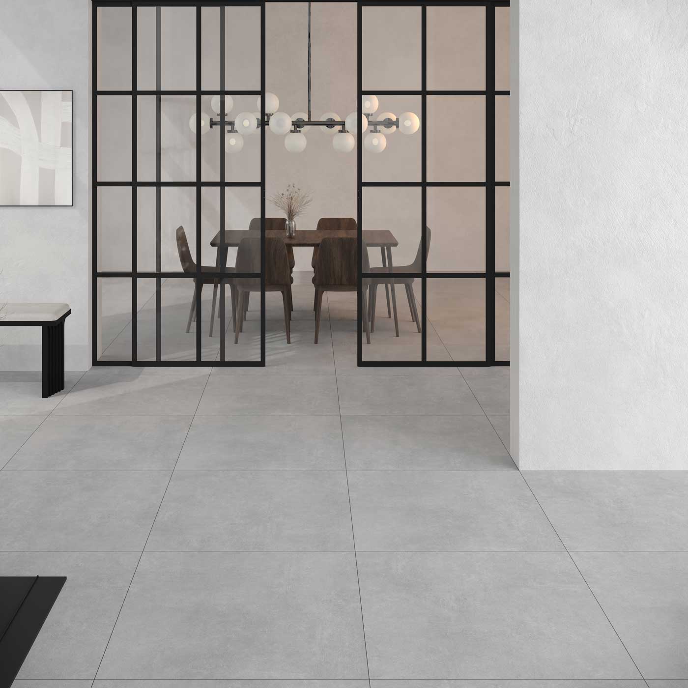 Image of Motion Silver Porcelain tile 80x80cm-Large format-Tile Space-Tile.co.uk