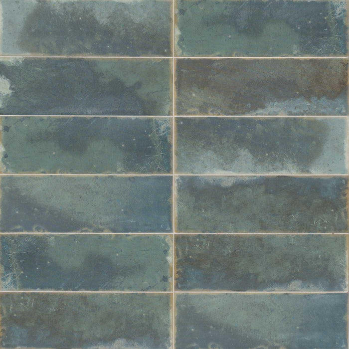 Luna Blue Brick tile 10x30cm-Brick style tiles-Mainzu Ceramica-tile.co.uk