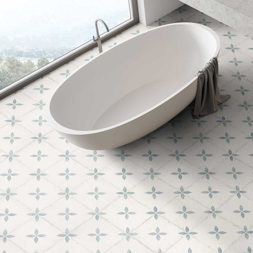 Maria Green pattern floor tile 25x25cm-Pattern tile-Keros-Tile.co.uk