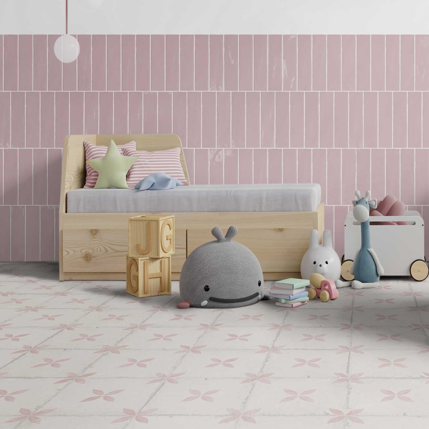 Image of Maria Rosa pattern floor tile 25x25cm-Pattern tile-Keros-Tile.co.uk