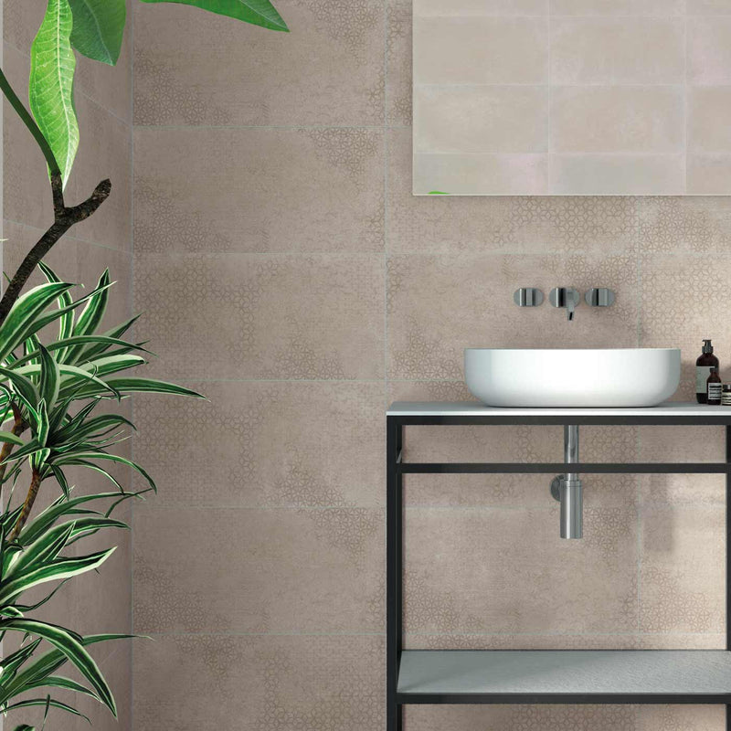 Image of Buxton Beige Decor wall tile 30x60cm-Ceramic wall tile-Cifre-tile.co.uk