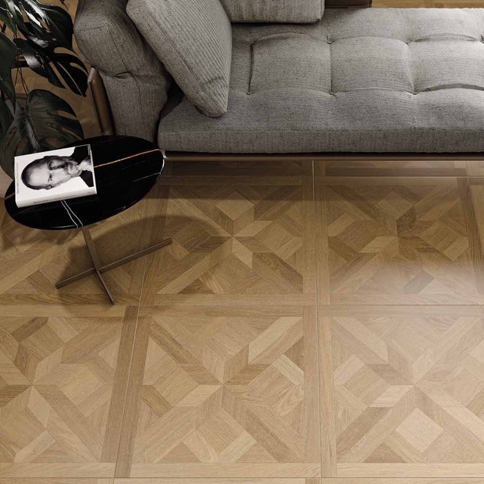 French Parquet Oak 60x60cm wood effect floor tile —