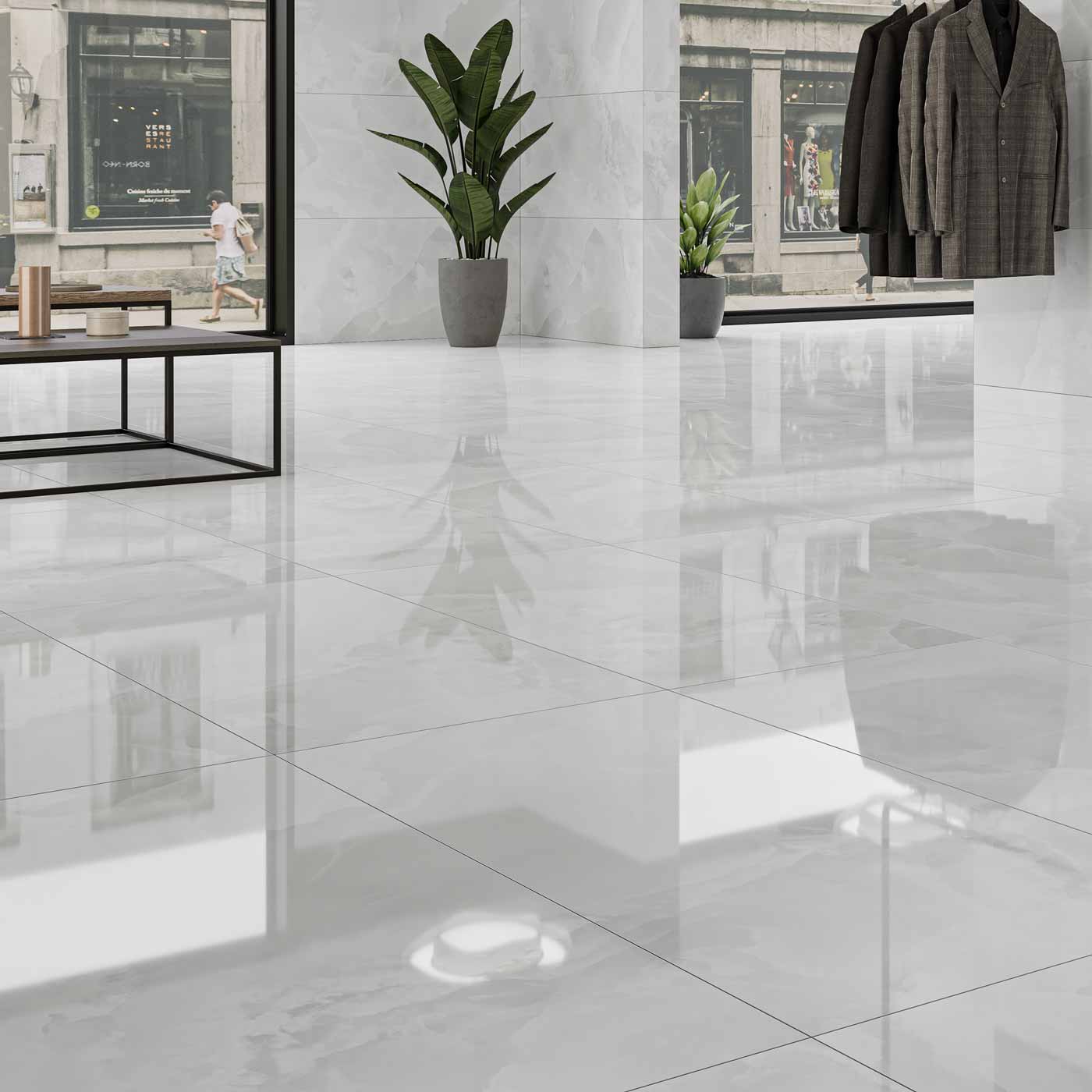 Image of Crystal White Marble tile 60x120cm-Large format-Eco Ceramic-tile.co.uk
