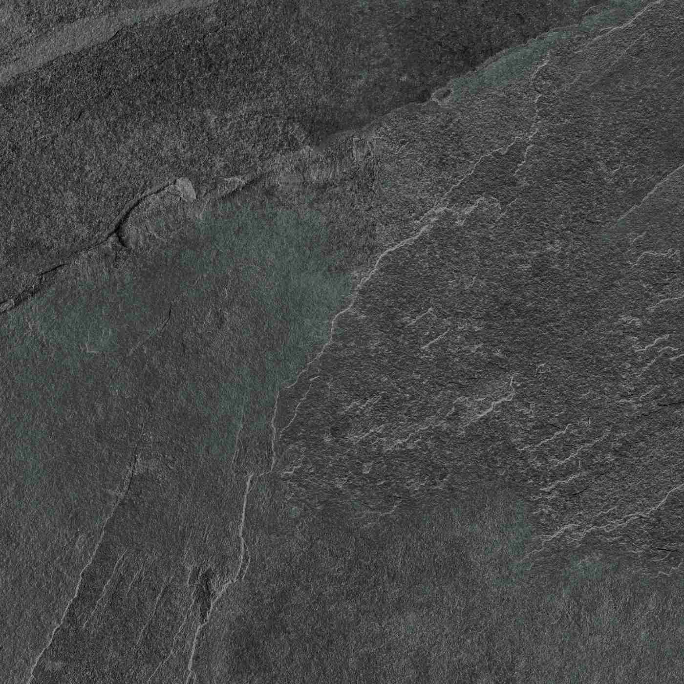 Image of Dark gray slate textured surface with subtle greenish undertones and natural stone-like fissures.