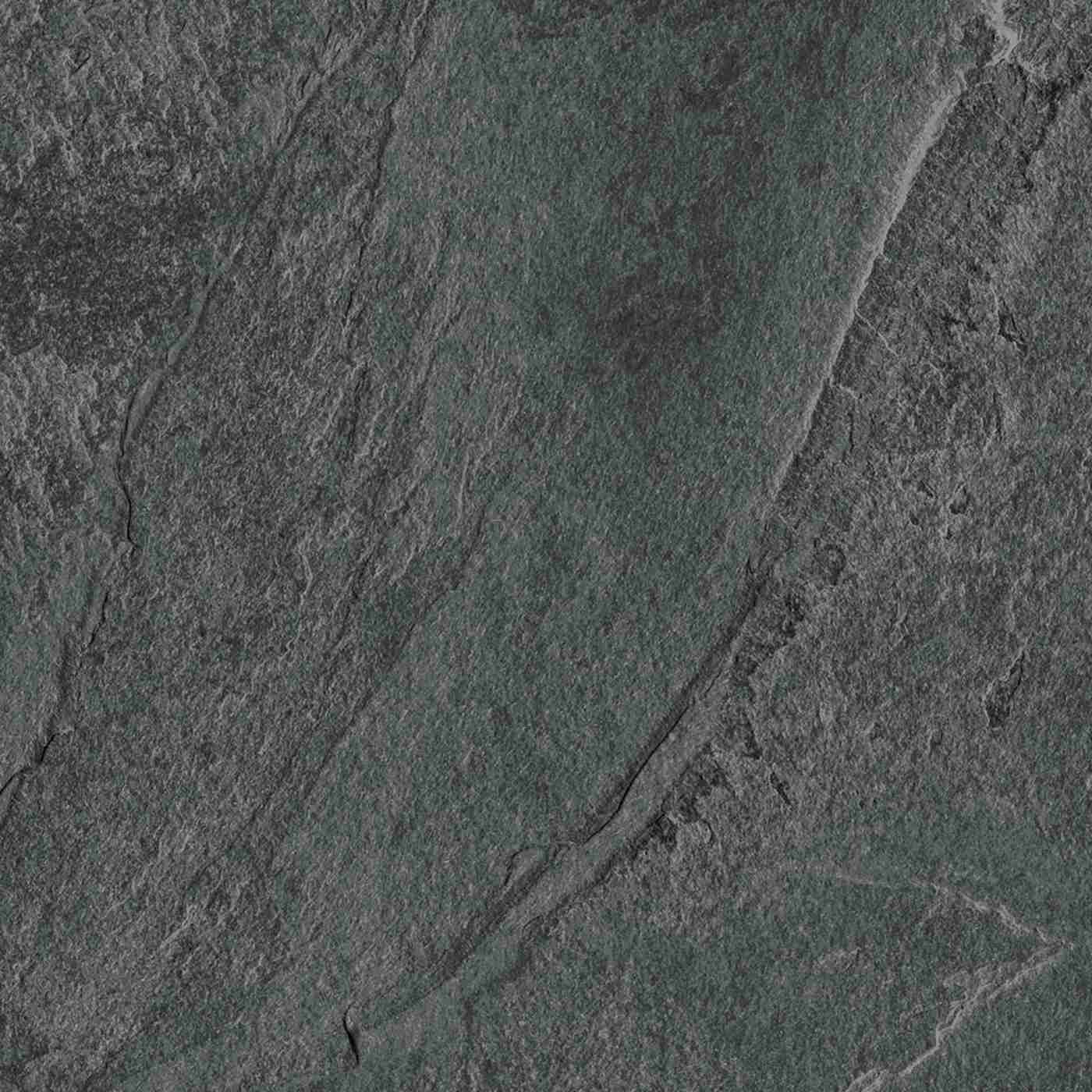 Image of Dark gray slate textured surface with natural stone-like veining and mottled charcoal tones.