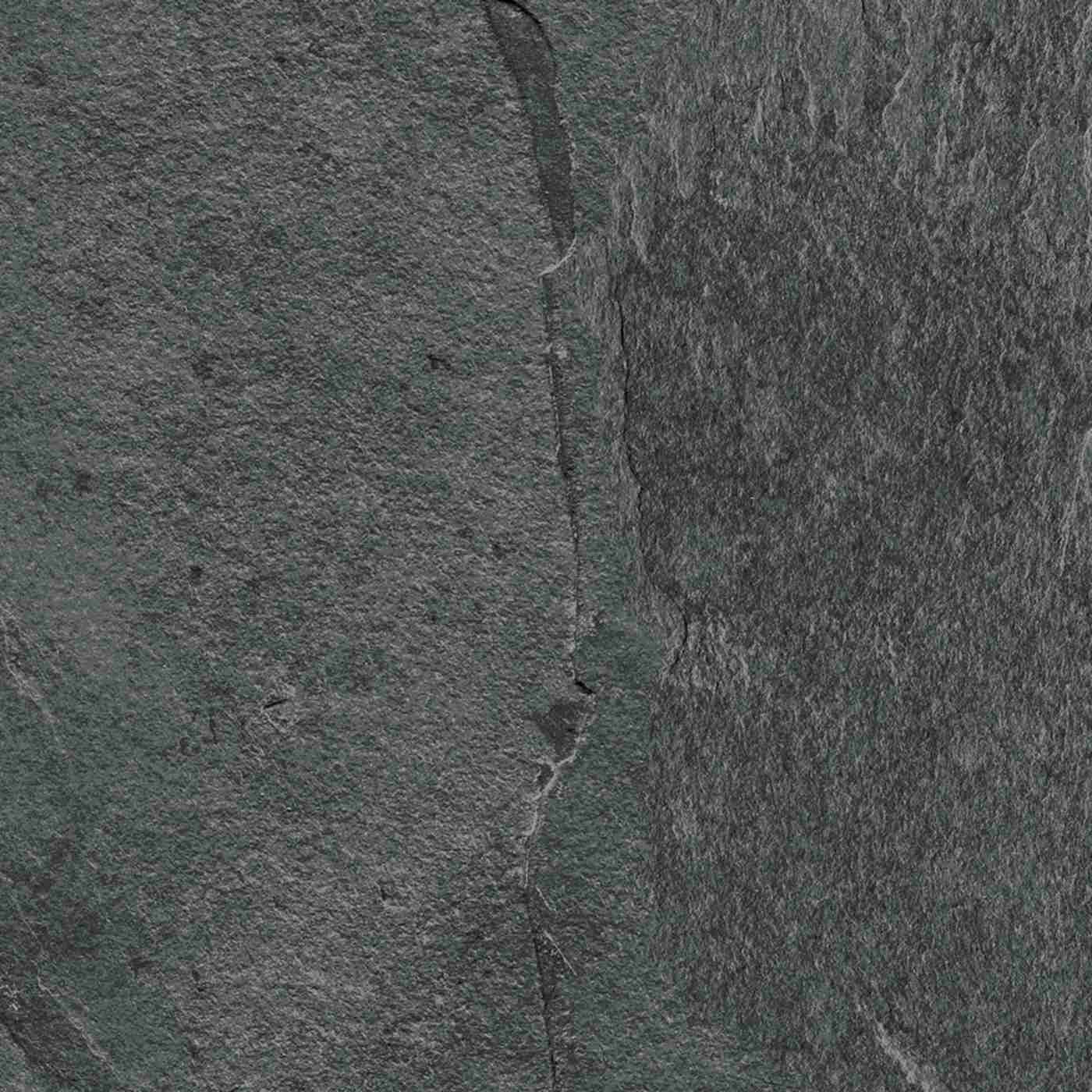 Image of Dark gray slate textured surface with natural stone grain and a vertical fissure running down the center.