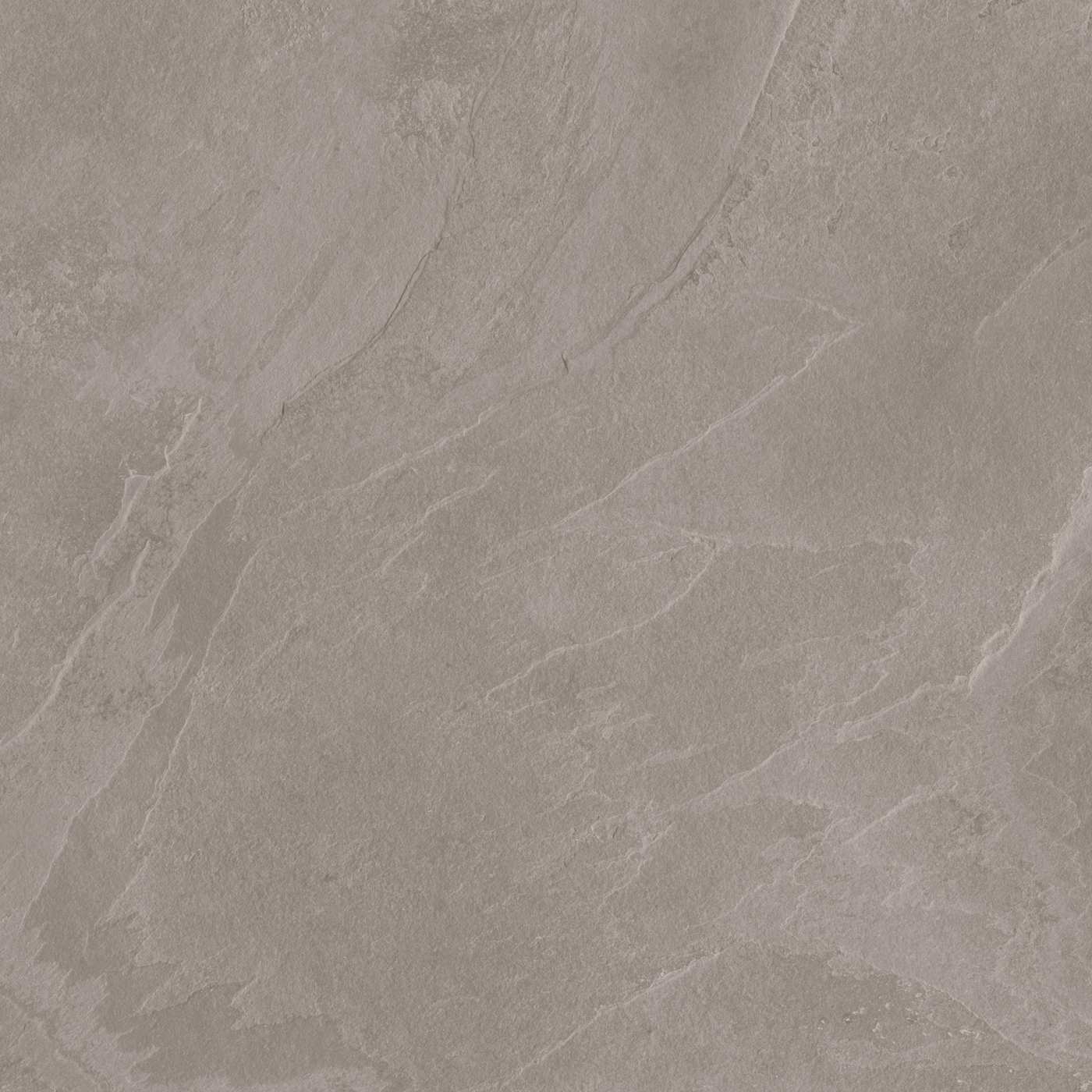 Image of A square ceramic or porcelain tile with a matte, textured surface in a warm grayish-beige tone, featuring subtle natural stone-like veining.