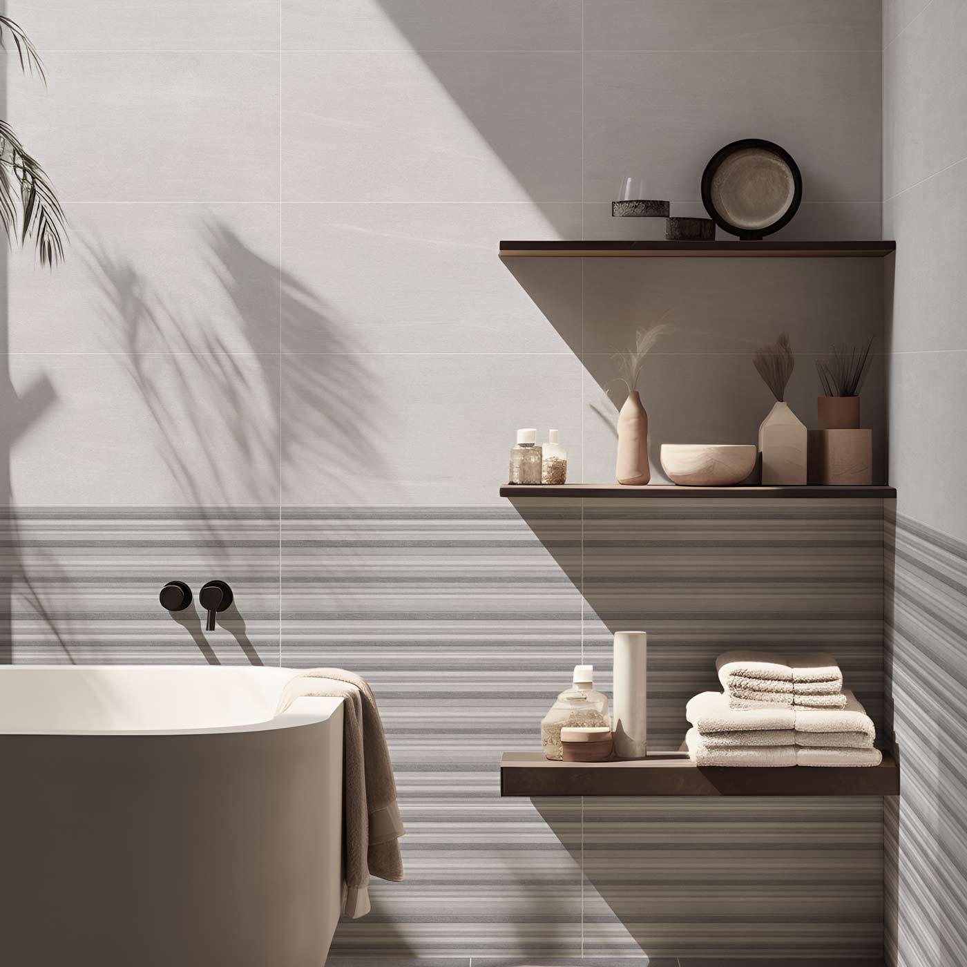Image of Roma Lines Decor Wall Tile 25x50cm-Ceramic wall tile-Keros-Tile.co.uk