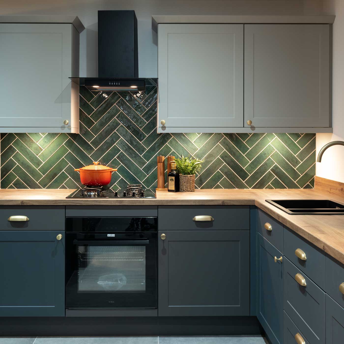 Image of Agadir Selva Green Gloss wall tile 7x28cm-Ceramic wall tile-Dune Ceramica-Tile.co.uk