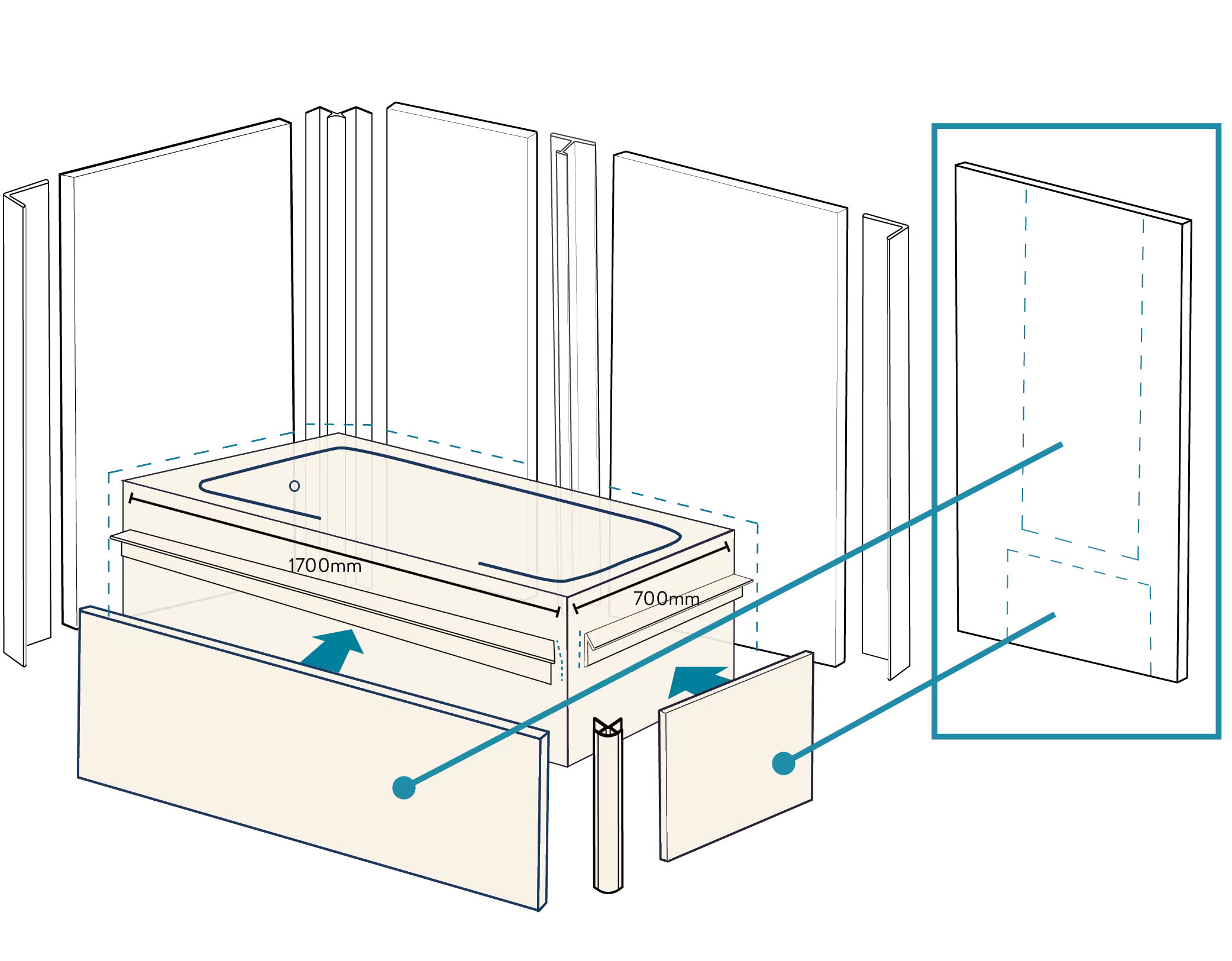Image of Wetwall Alloy External Corner Trim (2440mm)-Trim-Wetwall-Tile.co.uk