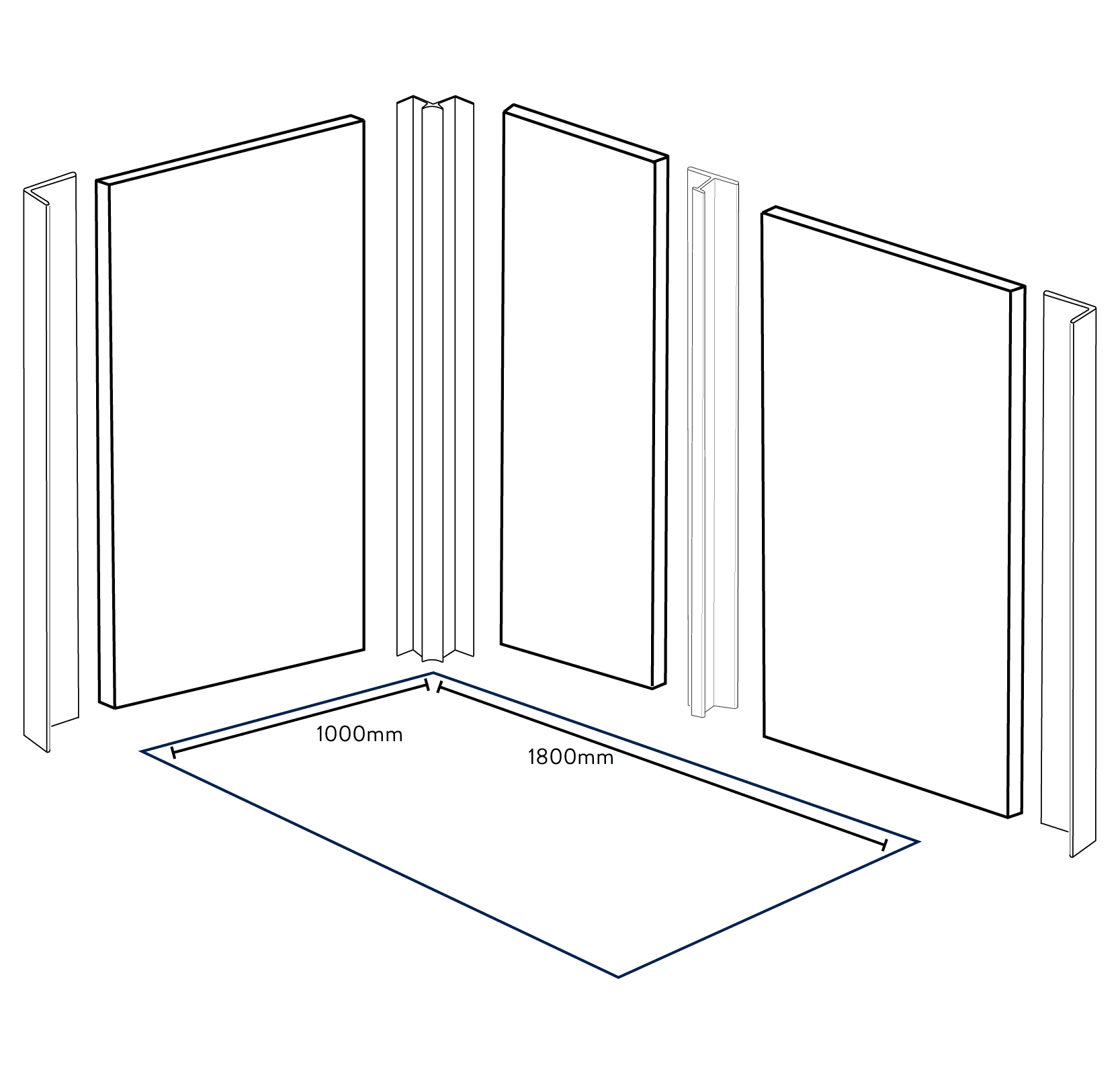 Image of Wetwall Alloy H-Joint Trim (2440mm)-Trim-Wetwall-Tile.co.uk
