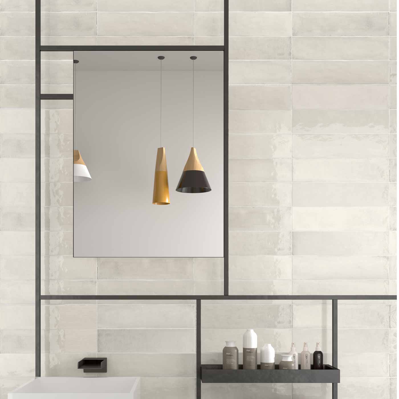 Image of Laurel Porcelain Brick Tile 7.5x30cm-Ceramic wall tile-Estudio Ceramico-tile.co.uk