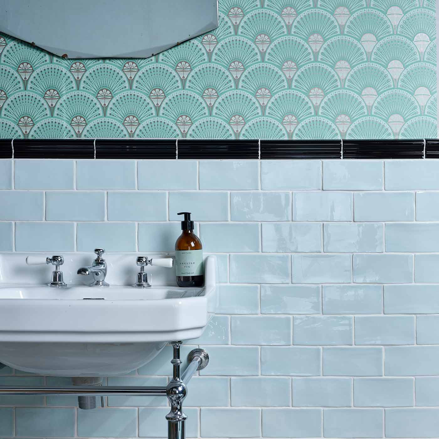 Image of Architectural Black Dado tile 5x20cm-Brick style tiles-Ca Pietra-tile.co.uk