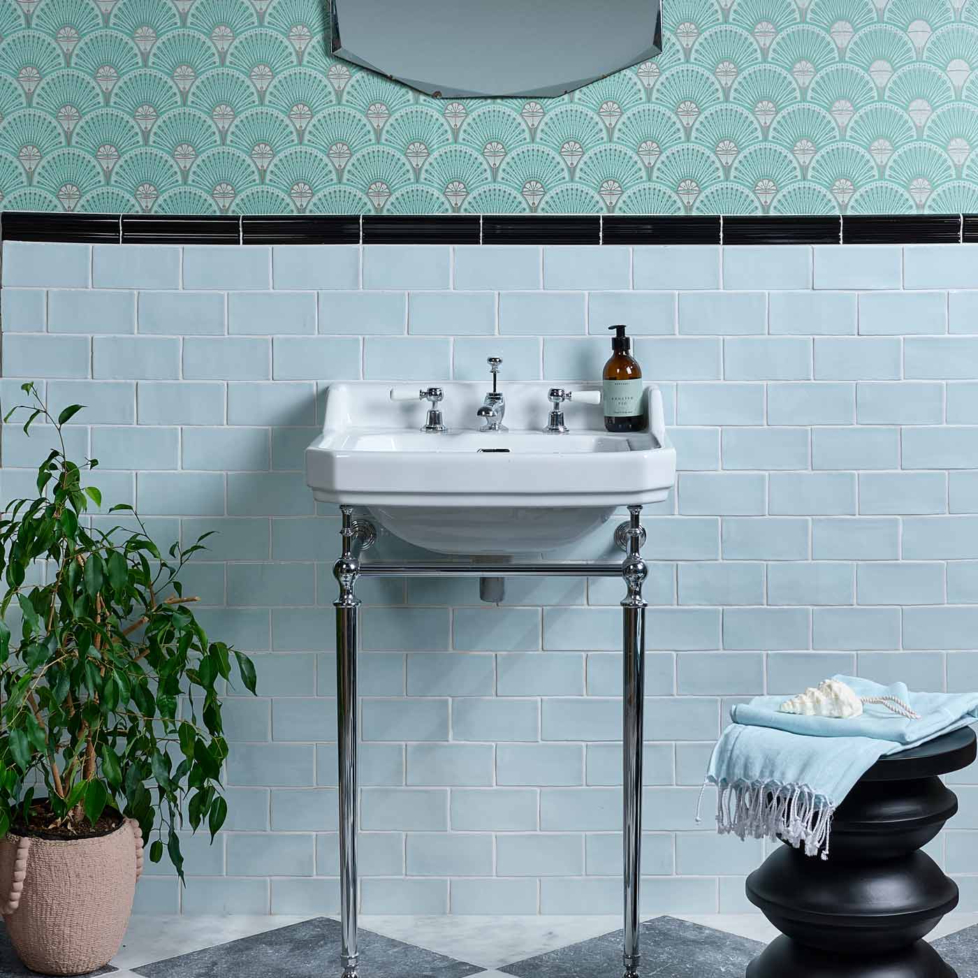 Image of Architectural Black Dado tile 5x20cm-Brick style tiles-Ca Pietra-tile.co.uk