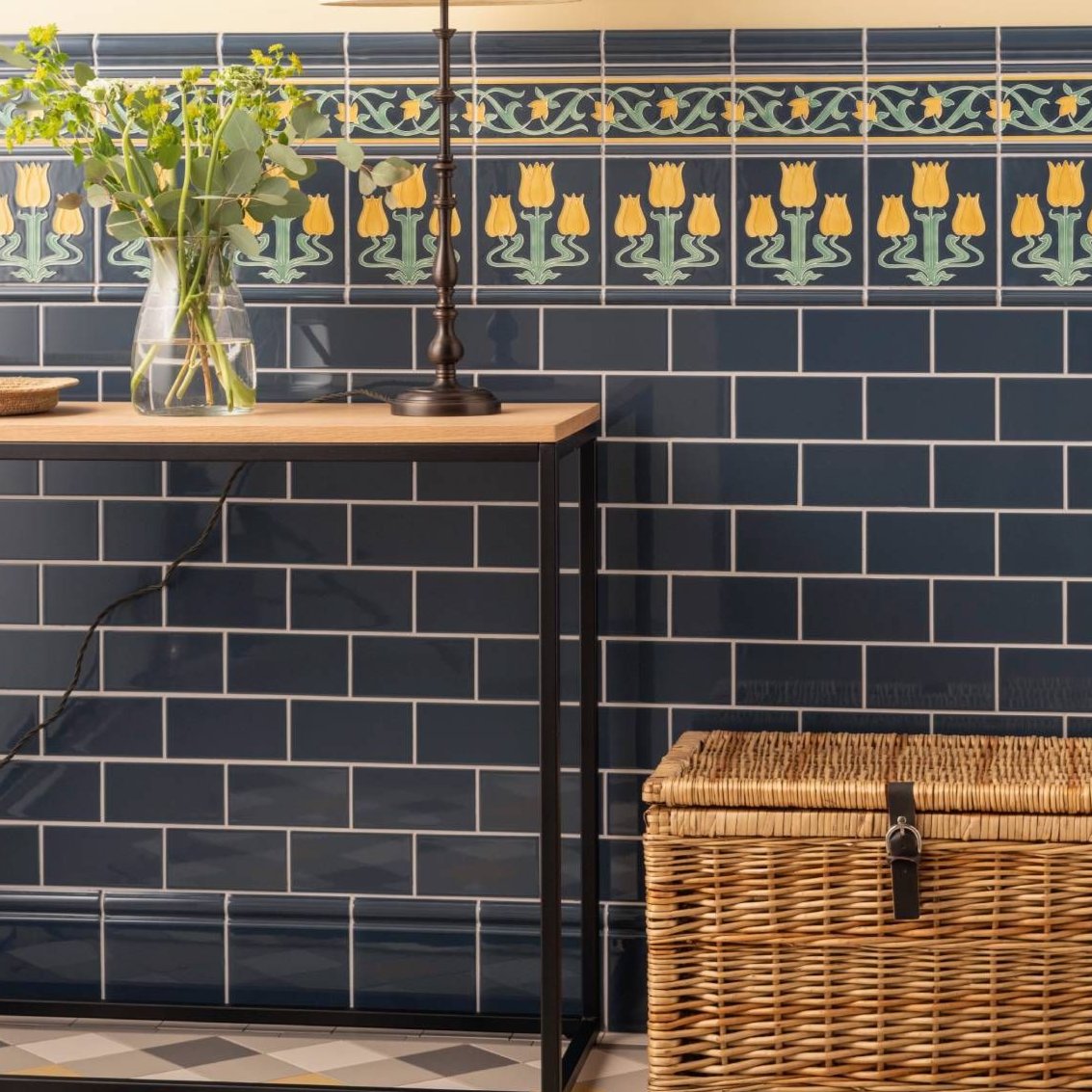 Image of Ascot Blue Skirting Tile 15.2x15.2cm-Ceramic Tiles-Original Style-Tile.co.uk