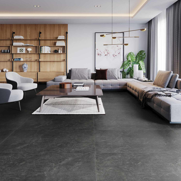 Pampas Black Porcelain tile 60x60cm-Porcelain tile-Cerrad-Tile.co.uk