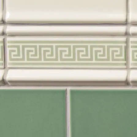 Image of Vintage White Astragal Moulding 15.2x2.1cm-Ceramic Tiles-Original Style-Tile.co.uk