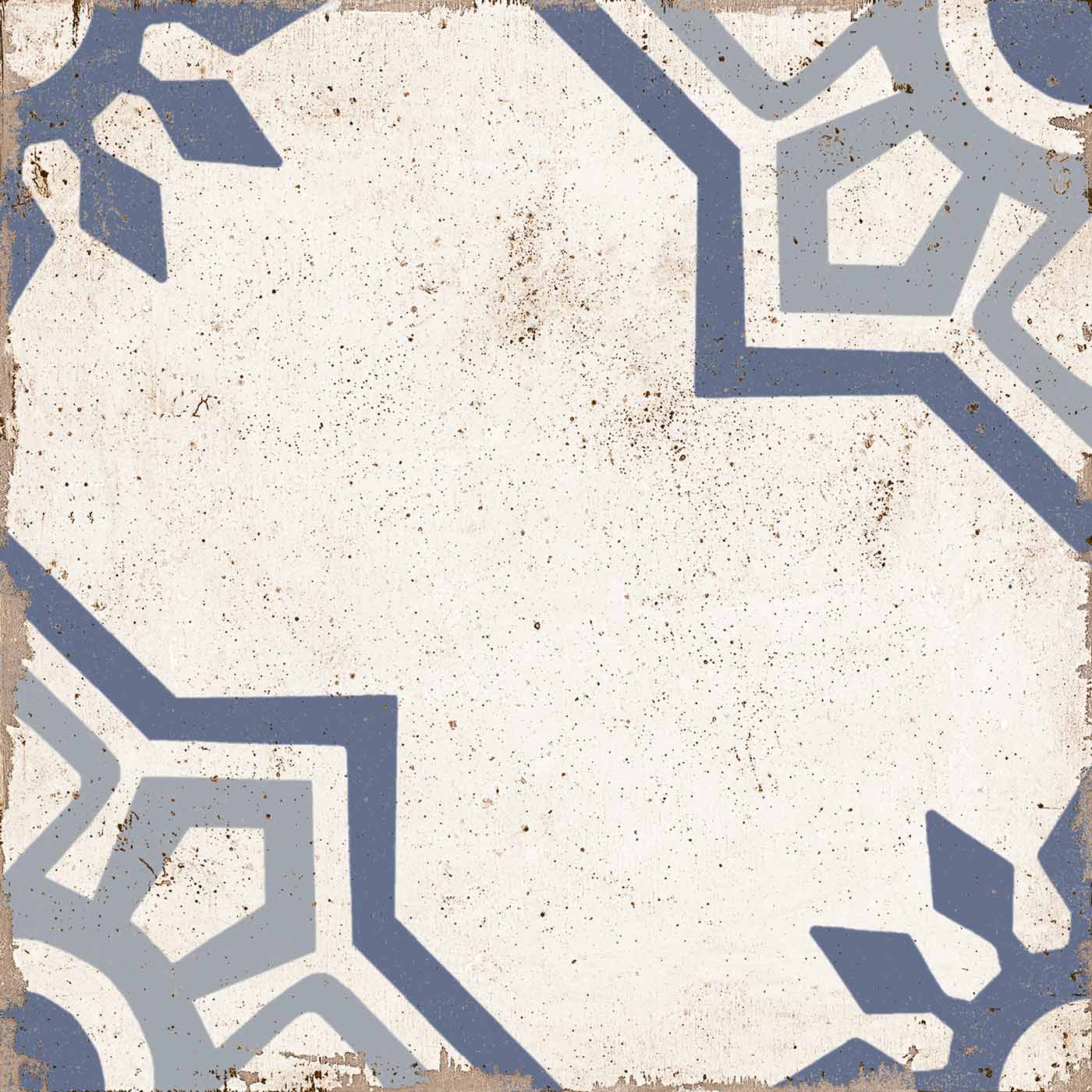 Belleville Rennes Blue Porcelain tile | 22.5x22.5cm Victorian Tile ...