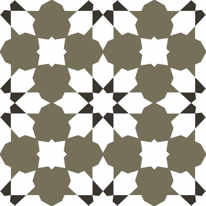Belleville Vendome Green tile 22.5x22.5cm-Pattern tile-Ca Pietra-tile.co.uk
