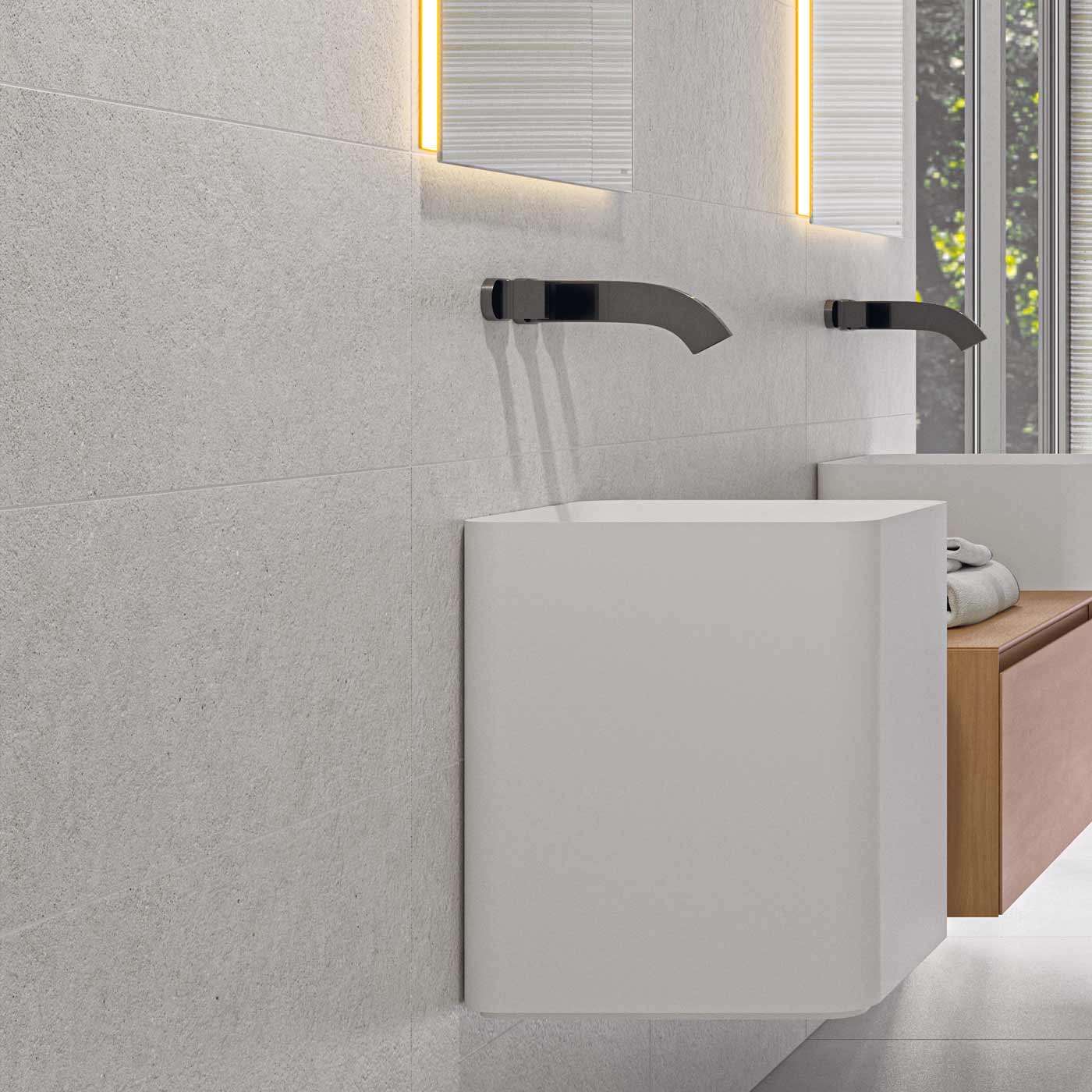 Image of Piazza White Wall tile 30x75cm-Ceramic Wall tile-Cifre-Tile.co.uk
