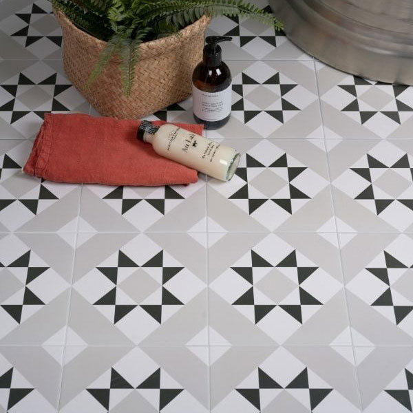 Image of Brompton Borough Pattern tile 20x20cm-Pattern tile-Ca Pietra-tile.co.uk
