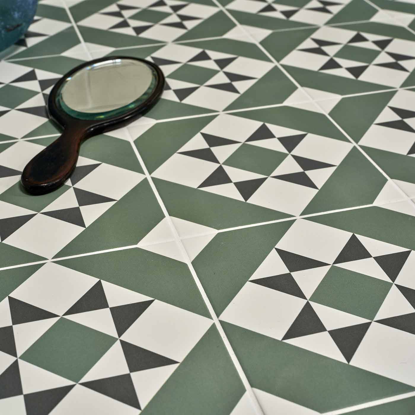 Image of Brompton Greenwich Pattern tile 20x20cm-Pattern tile-Ca Pietra-tile.co.uk