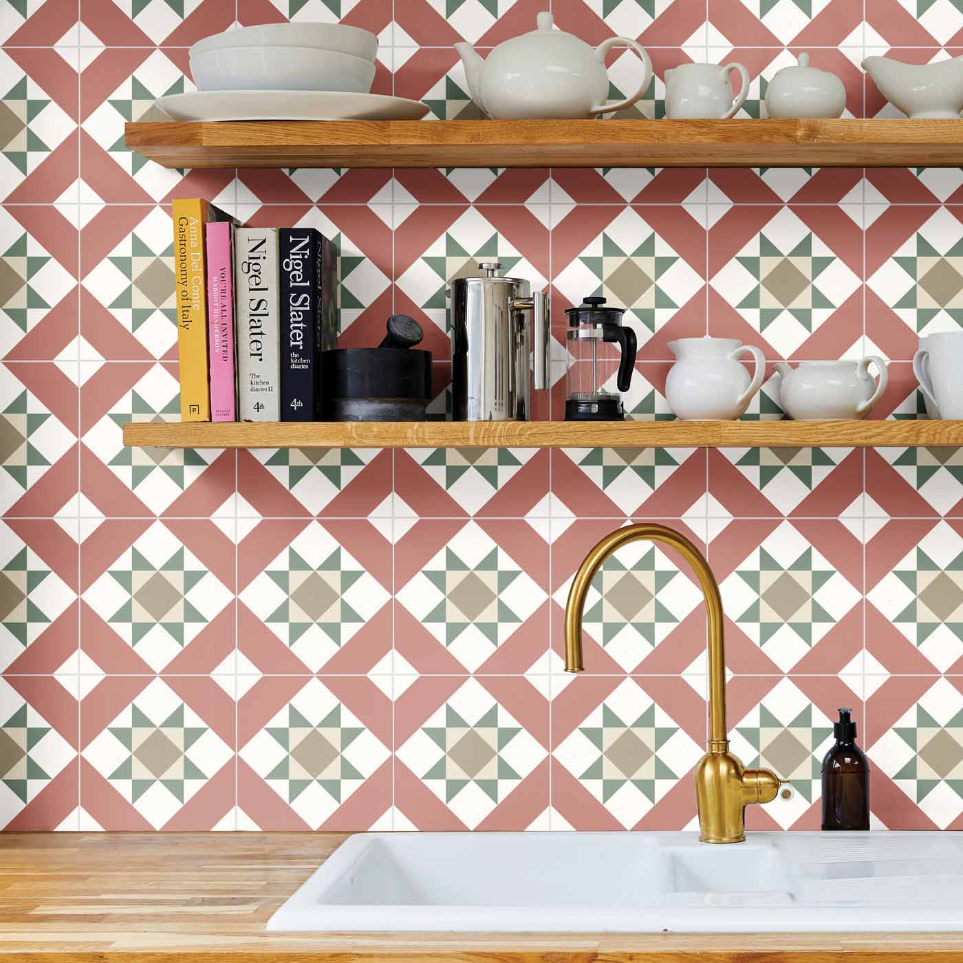 Image of Brompton Clarence Pattern tile 20x20cm-Pattern tile-Ca Pietra-tile.co.uk