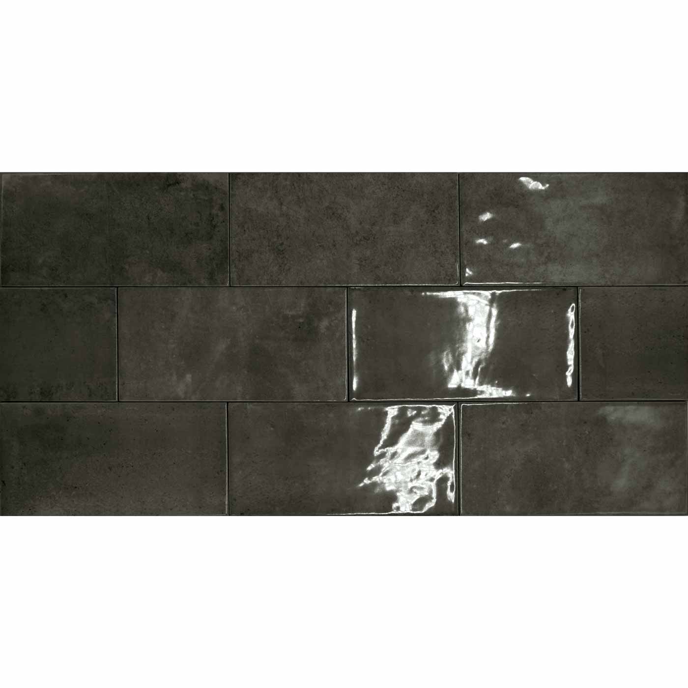 Jenson Black Brick Tile | 10x20cm ceramic wall tile — Tile.co.uk