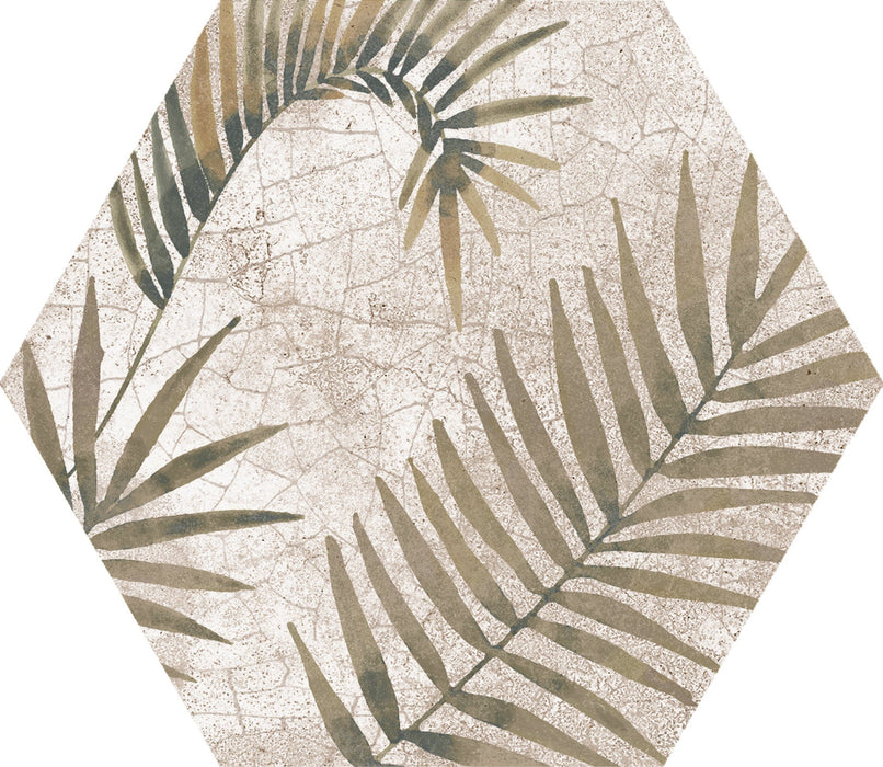 Botanical Pattern Hexagon tile 22.5x25.9cm-Hexagon tile-Cerlat-Tile.co.uk