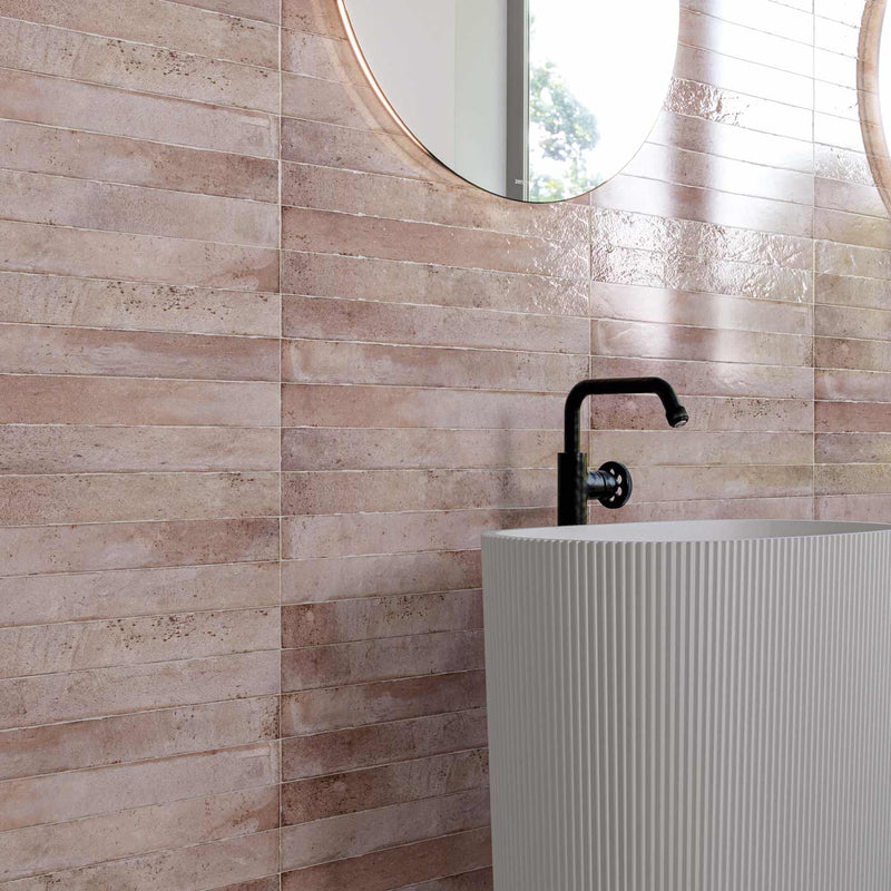 Image of Calle Pink Tile 4.8x45cm-Porcelain tile-Cifre-Tile.co.uk